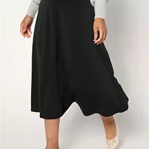 Peace Love World Elegant Black Midi Skirt
